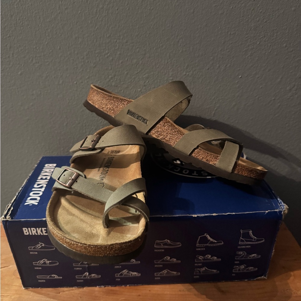 Birkenstock Stone Colored Mayari Double Strap Sandals